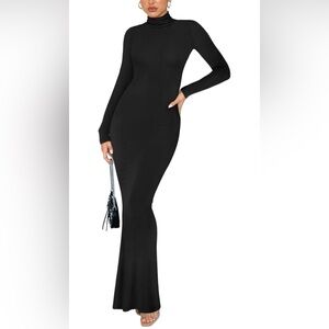 Elegant Black Long Sleeve Dress